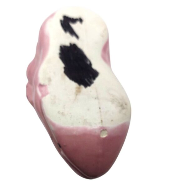 Vintage Elf Boot Shoe Pink Black Ceramic Planter Mid-Century Modern - Picture 6 of 7